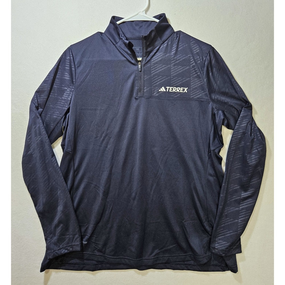 Adidas Women's Terrex Multi Half-Zip Long Sleeve Tee, Navy Blue, Size 1X, NWT